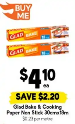 Drakes Glad bake & cooking paper non stick offer