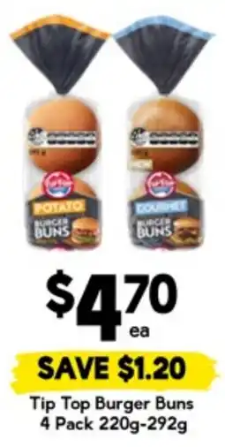 Drakes Tip top burger buns 4 pack offer