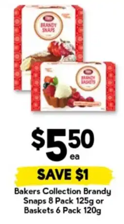 Drakes Bakers collection brandy snaps 8 pack or baskets 6 pack offer