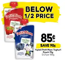 Drakes Yoplait petit miam yoghurt pouch offer