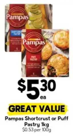 Drakes Pampas shortcrust or puff pastry offer