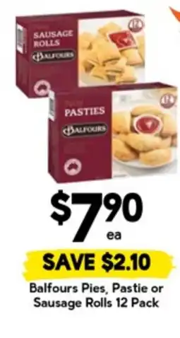 Drakes Balfours pies, pastie or sausage rolls 12 pack offer