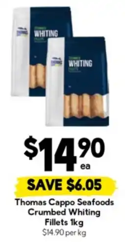 Drakes Thomas cappo seafoods crumbed whiting fillets offer
