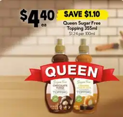 Drakes Queen sugar free topping offer