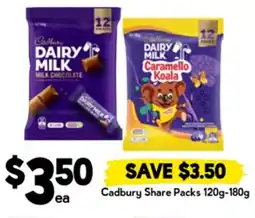 Drakes Cadbury share packs offer