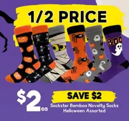 Drakes Sockstar bamboo novelty socks halloween assorted offer