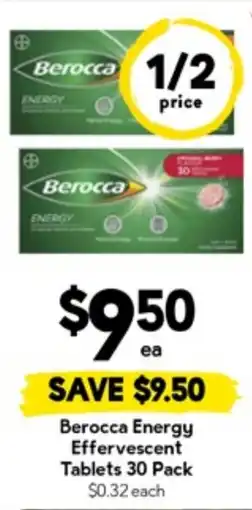 Drakes Berocca energy effervescent tablets 30 pack offer