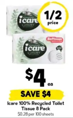 Drakes Icare 100% recycled toilet tissue 8 pack offer