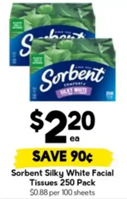 Drakes Sorbent silky white facial tissues offer