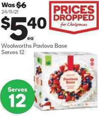 Woolworths Woolworths Pavlova Base Serves 12 offer