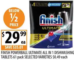 Supabarn Finish powerball ultimate all in 1 dishwashing tablets offer