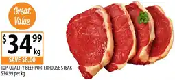 Supabarn Top-quality beef porterhouse steak offer