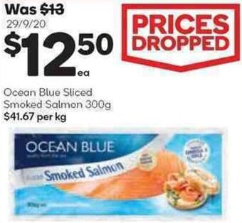 Woolworths Ocean Blue Sliced Smoked Salmon 300g offer