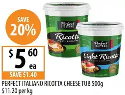 Supabarn Perfect italiano ricotta cheese tub offer