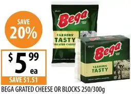 Supabarn Bega grated cheese or blocks offer