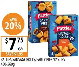 Supabarn Patties sausage rolls/party pies/pasties offer