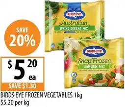 Supabarn Birds eye frozen vegetables offer