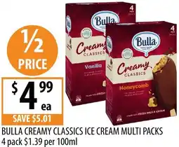 Supabarn Bulla creamy classics ice cream offer