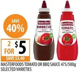 Supabarn Masterfoods tomato or bbq sauce offer