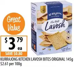 Supabarn Kurrajong kitchen lavosh bites original offer