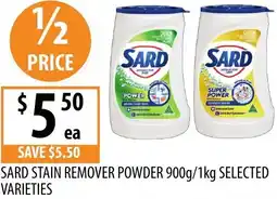 Supabarn Sard stain remover powder offer