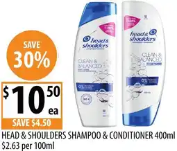 Supabarn Head & shoulders shampoo & conditioner offer
