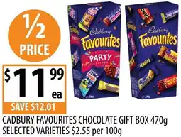 Supabarn Cadbury favourites chocolate gift box offer