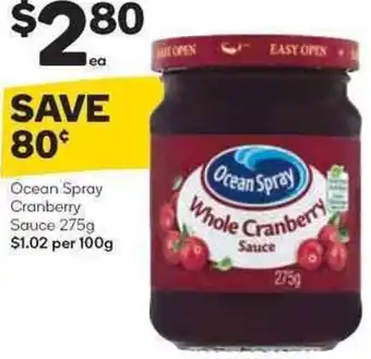 Woolworths Ocean Spray Cranberry Sauce 275 offer
