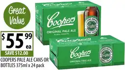 Supabarn Coopers pale ale cans or bottles offer