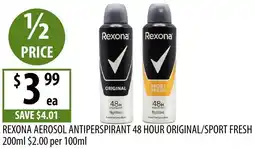 Supabarn Rexona aerosol antiperspirant 48 hour original/sport fresh offer
