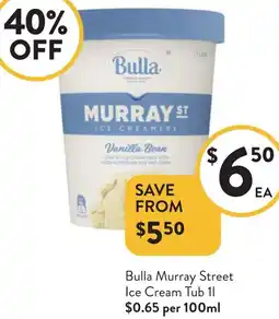 Foodworks Bulla Murray Street Ice Cream Tub offer