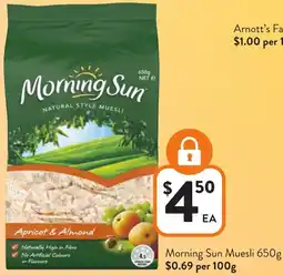 Foodworks Morning Sun Muesli offer