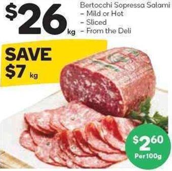Woolworths Bertocchi Sopressa Salami offer
