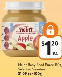 Foodworks Heinz Baby Food Puree offer