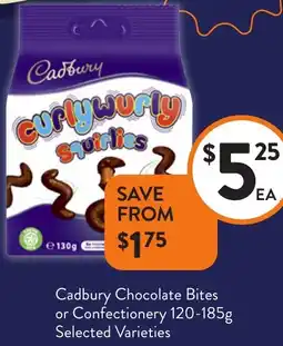 Foodworks Cadbury Chocolate Bites or Confectionery offer