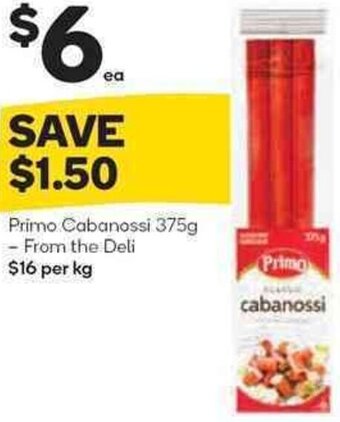 Woolworths Primo Cabanossi 375g offer