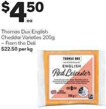 Woolworths Thomas Dux English Cheddar offer