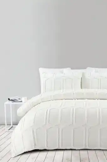 Harris Scarfe Shaynna blaze tannum cotton jacquard quilt cover set qb offer