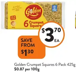Foodworks Golden Crumpet Squares offer