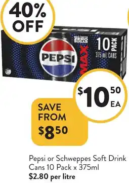 Foodworks Pepsi or Schweppes Soft Drink offer