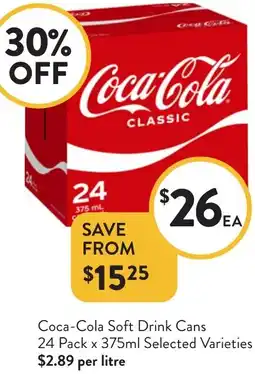 Foodworks Coca-Cola Soft Drink Cans offer