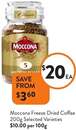 Foodworks Moccona Freeze Dried Coffee offer