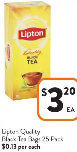 Foodworks Lipton Quality Black Tea Bags offer