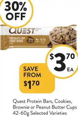 Foodworks Quest Protein Bars, Cookies, Brownie or Peanut Butter Cups offer