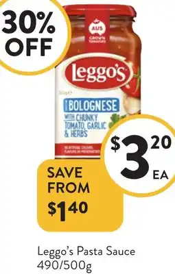 Foodworks Leggo's Pasta Sauce offer