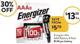 Foodworks Energizer Max AAA Battery offer
