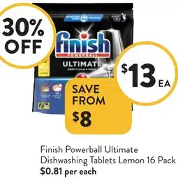 Foodworks Finish Powerball Ultimate Dishwashing Tablets offer
