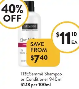 Foodworks TRESemmé Shampoo or Conditioner offer