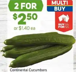 Foodland Continental Cucumbers offer