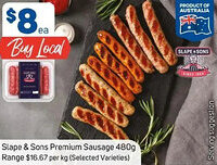 Foodland Slape & Sons Premium Sausage offer